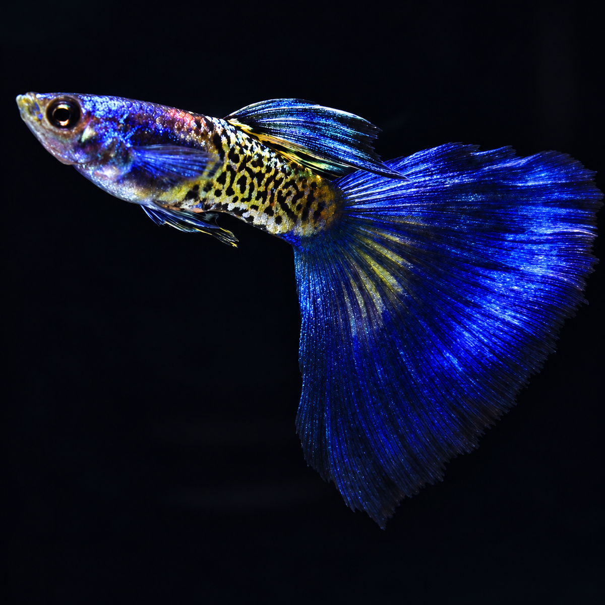Snake Skin Metal Blue Tail Guppy Fish